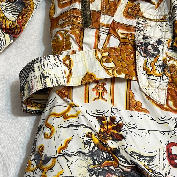 Rare Emmegi Austria Vtg Dragon Print Ski Jacket Size S 90s Maximalist Baroque - Picture 10 of 16